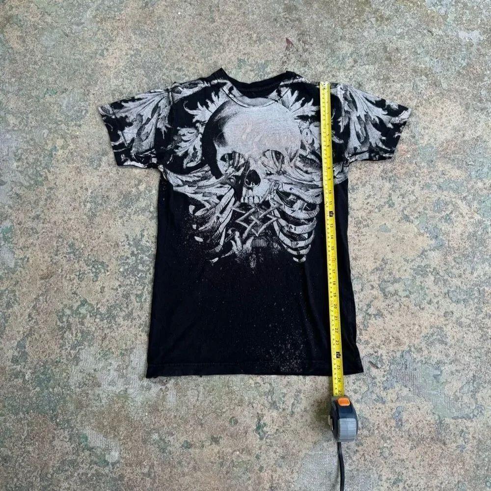 Skeleton Skull Double Sided Crazy Graphic Y2K Shirt